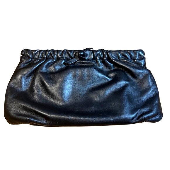 Vintage Anne Klein Leather Crossbody Clutch Purse Black Lightweight Party - Picture 3 of 9